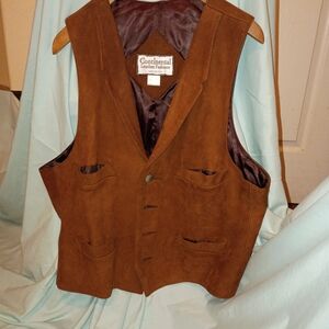 Men's Brown Leather Vest